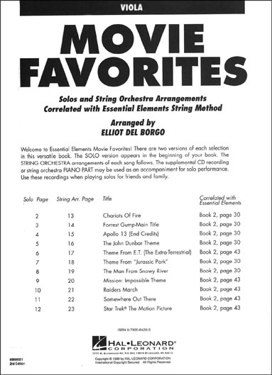 Movie Favorites for Strings - Viola
