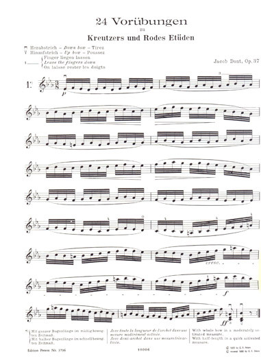 Preparatory Studies for Kreutzer and Rode Etudes Op. 37