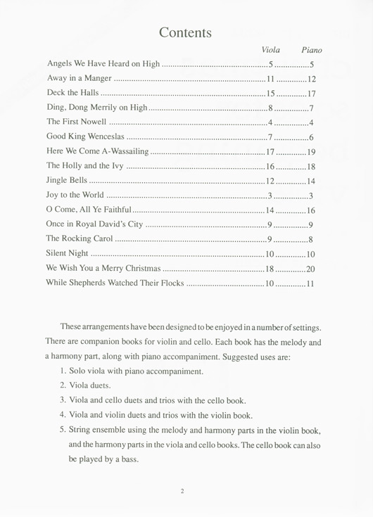 Christmas Solos for Beginning Viola - Level 1
