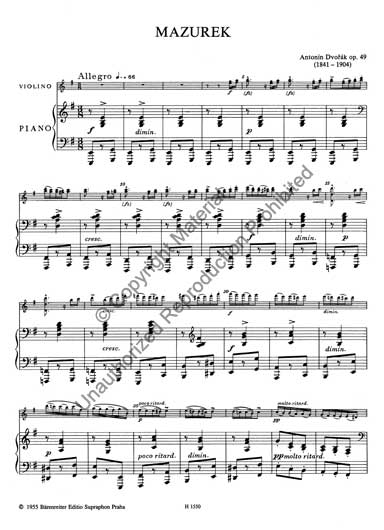 Dvorak - Mazurka in E Minor, Op. 49 (SUP)