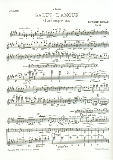 Elgar - Salut d'Amour Op. 12 (SCHOTT)