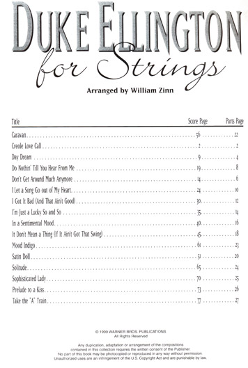 Duke Ellington  for Strings  - Violin II