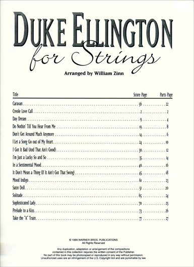 Duke Ellington for String - String Bass