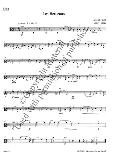 Faure - 4 Melodies for Viola and Piano (BAR)