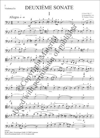 Faure - Cello Sonata No. 2 in G minor, Op. 117 (KUNZ)