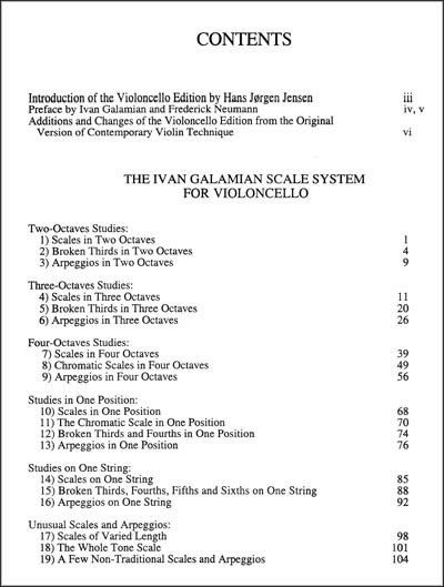 The Ivan Galamian Scale System for Violoncello