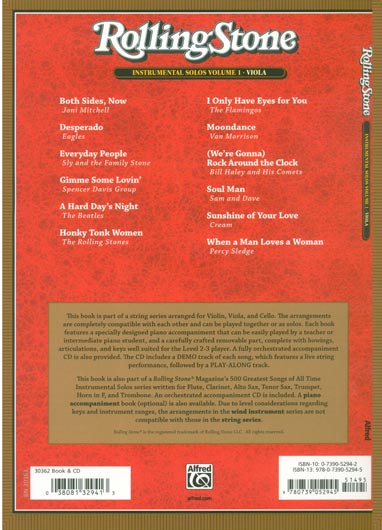 Rolling Stone Instrumental Solos Vol 1, Viola/Piano/CD