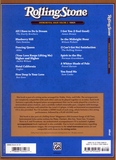 Rolling Stone 500 Greatest Songs of All Time for Violin