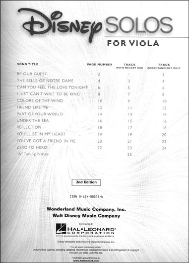 Disney Solos for Viola
