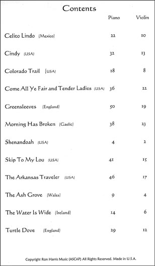 Folk Songs For Violin