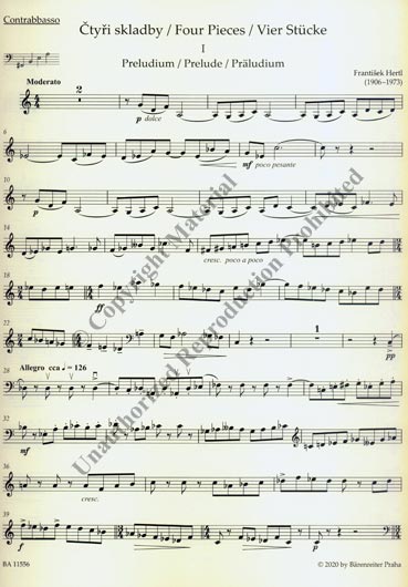 Hertl - Four Pieces For Double Bass and Piano
