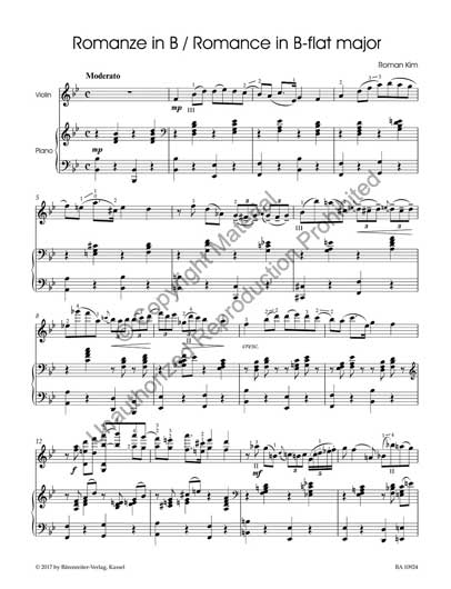 Three Romances for Violin and Piano