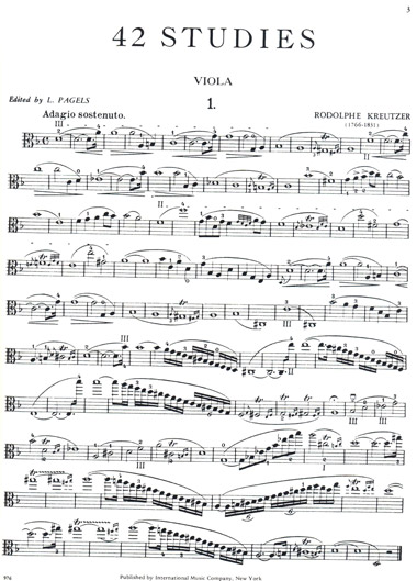 Kreutzer - 42 Etudes for Viola