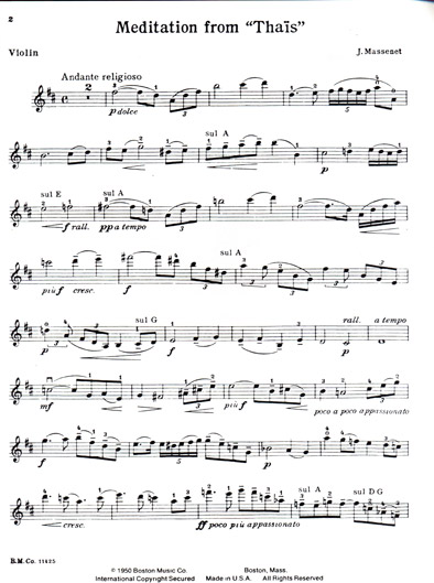 Massenet - Meditation from Thaïs for Violin and Piano (BOS)