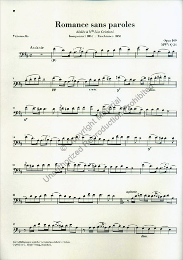 Mendelssohn - Song Without Words Op. 109 (HEN)