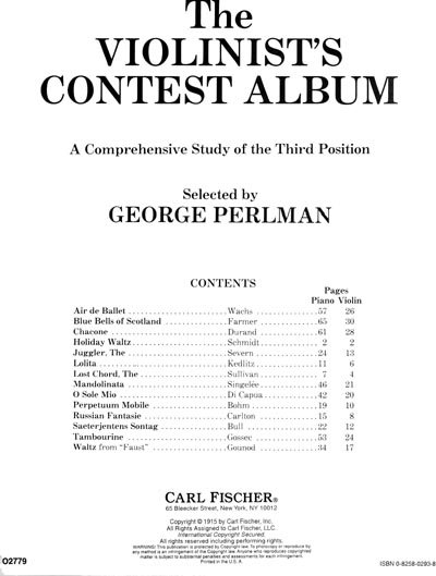 Violinists' Contest Album