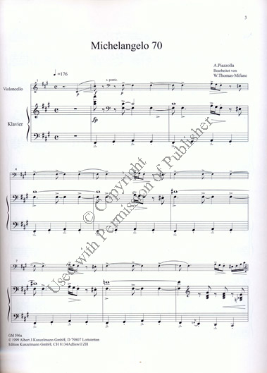 Piazzolla - 3 Tangos for Cello and Piano