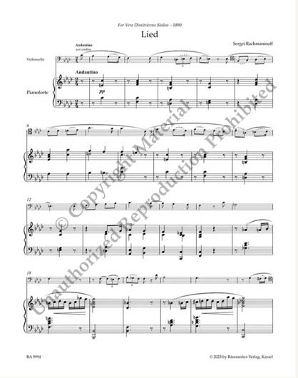 Rachmaninoff - Works for Violoncello and Piano (BAR)