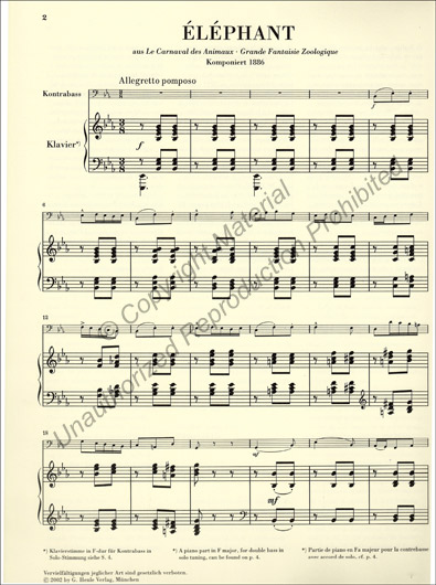 Saint-Saëns - Elephant for Bass and Piano (HEN)