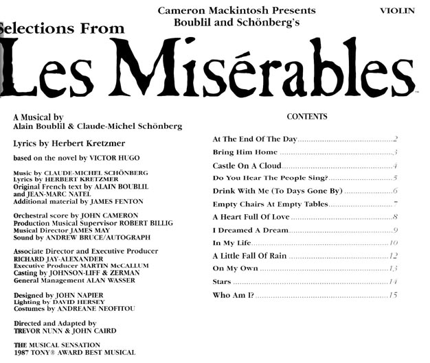 Selections from Les Miserables