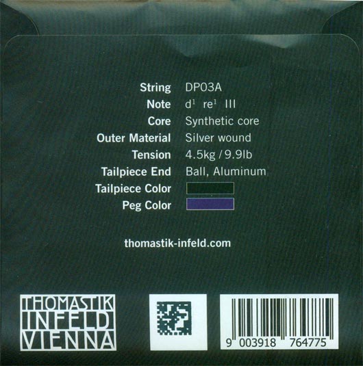 Dominant Pro Violin String - Silver D- medium - 4/4 - DP03A