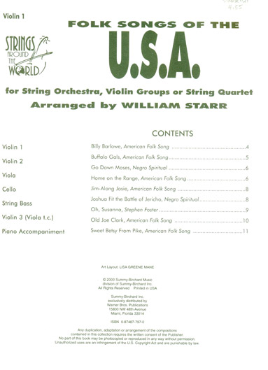 Folk Songs of the U.S.A - Violin 1