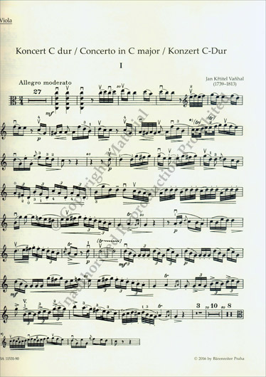 Concerto in C Major for Viola and Orchstra - Piano Reduction