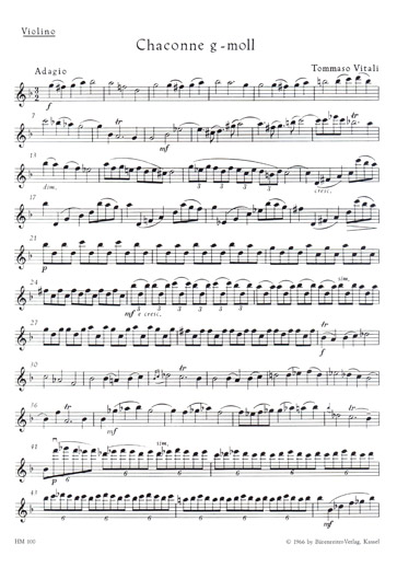 Chaconne in G- for Violin and Basso Continuo