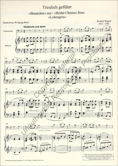 Wagner - Bridal Chorus from Lohengrin for Cello (SCHOTT)