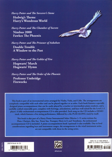 Selections from the Harry Potter Movies for Violin &amp; CD