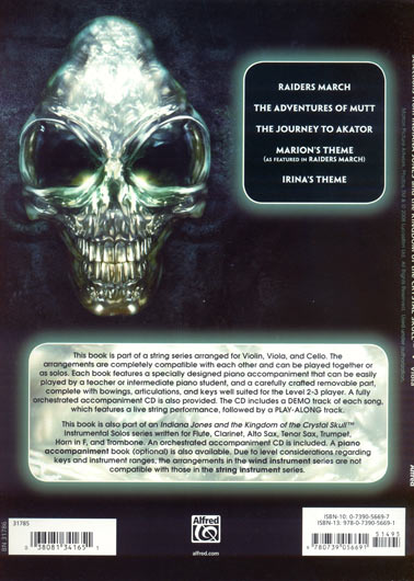 Indiana Jones and the Kingdom of the Crystal Skull, Vla/Pno/CD