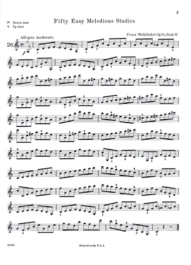 Wohlfahrt - 50 Easy Melodious Studies, Op. 74 - Book 2