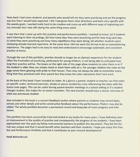 Practice And Performance Portfolio