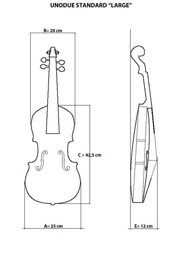 Riboni UNODUE T2 Viola Case - Black- Large (Up to 16 3/4 inches)