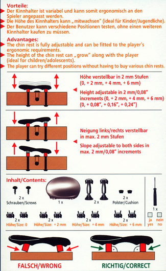 Wittner Augsburg Violin Centre Chinrest - 1/2