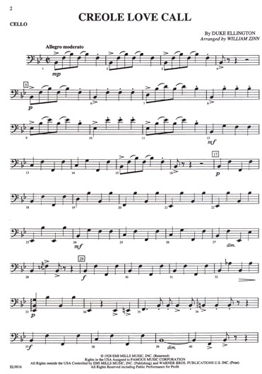 Three Pieces for 4 Cellos - Cello Part