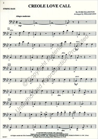 Duke Ellington for String - String Bass