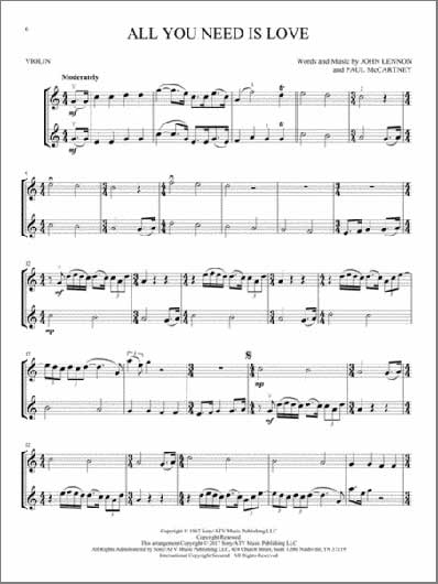 The Beatles for Violin Duet