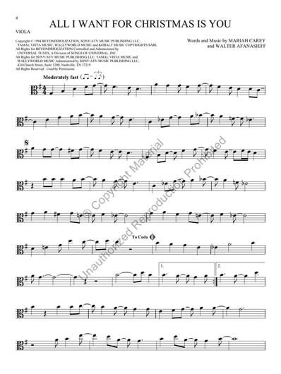 101 Christmas Songs for Viola