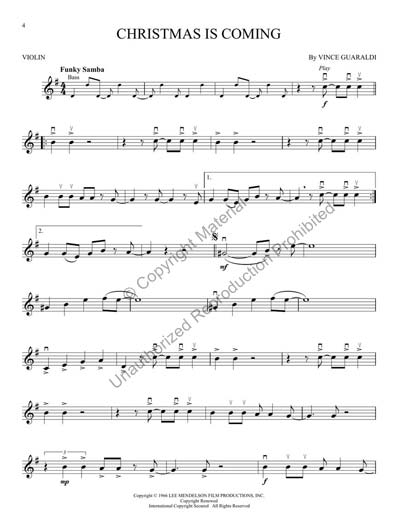 A Charlie Brown Christmas for Violin