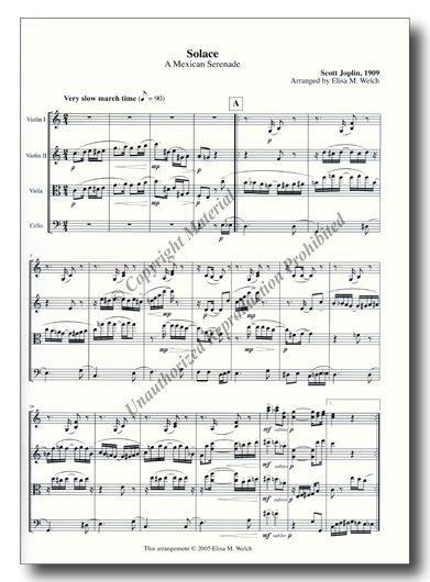 Scott Joplin Classics for String Quartet