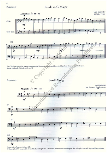 Cello Series - Cello Levels Preparatory - 4 Etudes