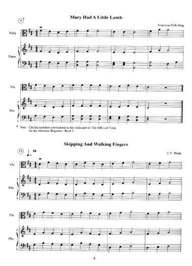 The ABC's of Viola Easy Piano Accompaniment, Viola Book 1