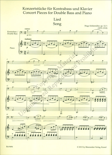 Concert Pieces for Double Bass and Piano