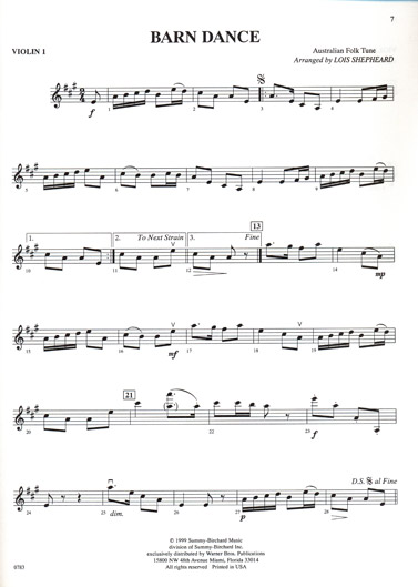 Folk Songs of Australia - Violin 1