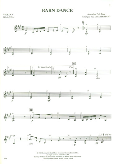 Folk Songs of Australia - Violin 3