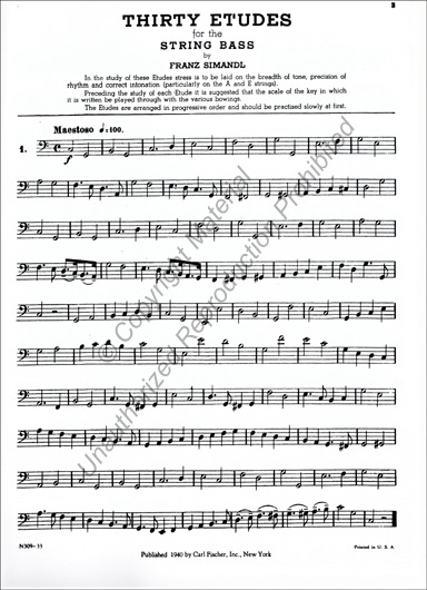 30 Etudes for the String Bass