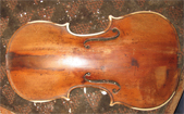 Trocard violin top after edge work