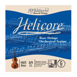Helicore Orchestral Bass D String - medium (Straight) - 3/4