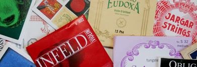 An assortment of violin strings